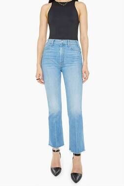 NEW MOTHER hustler ankle fray jeans in no offense but